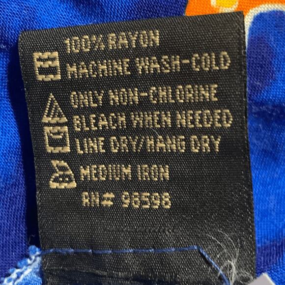 Vintage 90s In Gear Blue Ocean Fish Print Dress Tassel Hem Resort Boho Small - Picture 10 of 12